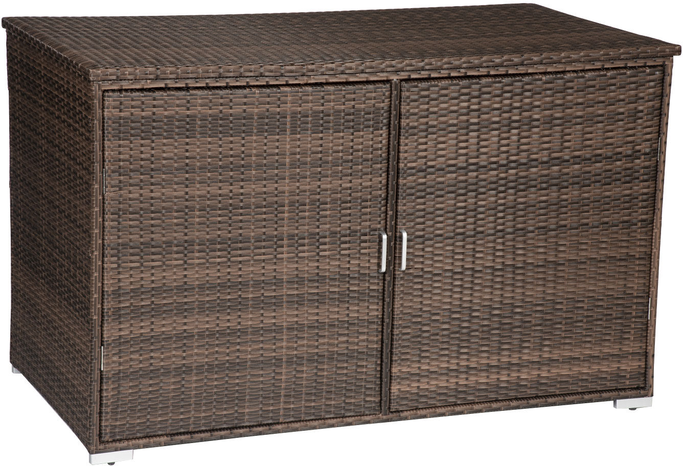 Happy Garden Coffre de rangement en résine tressée marron avec portes NONZA Happy Garden Coffre de rangement en résine tressée marron avec portes NONZA