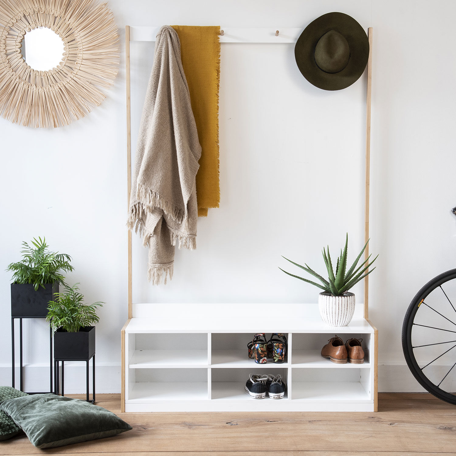 Happy Garden Vestiaire d'entrée scandinave blanc SOREN Happy Garden Vestiaire d'entrée scandinave blanc SOREN