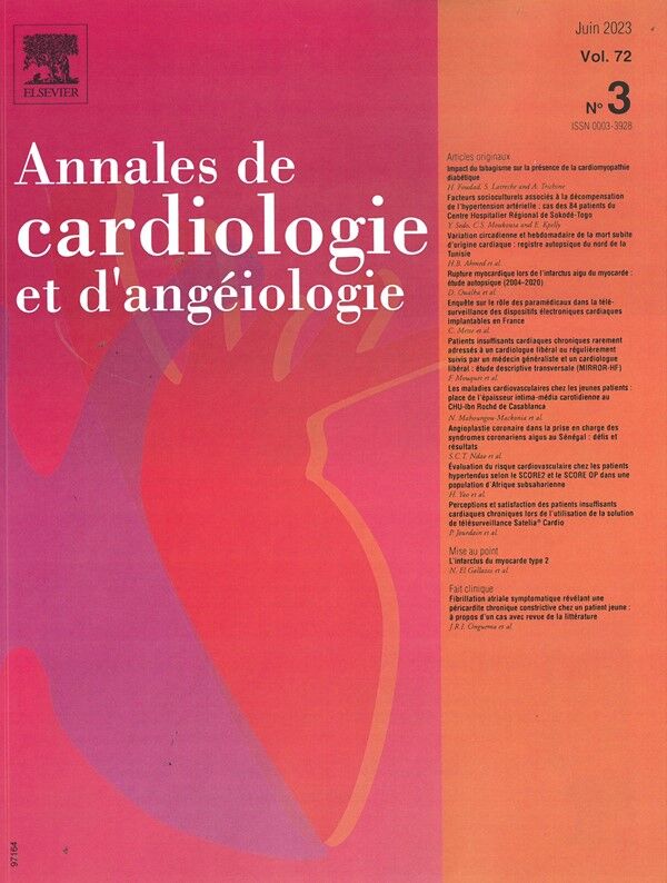 Info-Presse Annales de Cardiologie et d'Angéiologie - Abonnement 12 mois