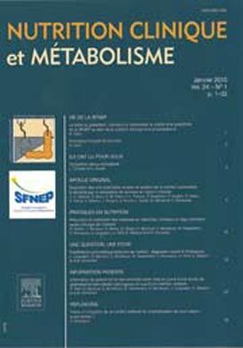 Nutrition clinique et métabolisme Nutrition clinique et métabolisme