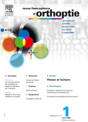 Revue francophone d'orthoptie Revue francophone d'orthoptie