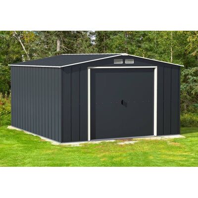 Abri de jardin en métal galvanisé anthracite Duramax 11 m²