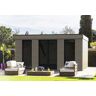 Décor et Jardin Chalet en bois habitable isolé 90 mm double vitrage toit plat 23,04 m²