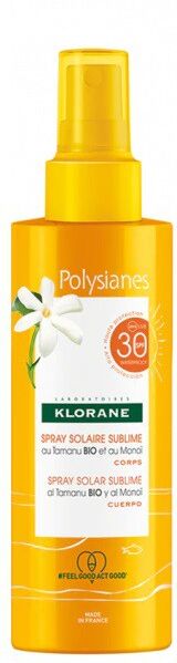 Polysianes Klorane Polysianes Spray solaire sublime au Monoï et Tamanu Bio SPF30 - 200ml Polysianes Klorane Polysianes Spray solaire sublime au Monoï et Tamanu Bio SPF30 - 200ml