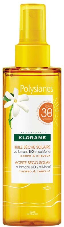 Polysianes Klorane Polysianes Huile sèche solaire au Monoï et Tamanu Bio SPF30 - 200ml Polysianes Klorane Polysianes Huile sèche solaire au Monoï et Tamanu Bio SPF30 - 200ml