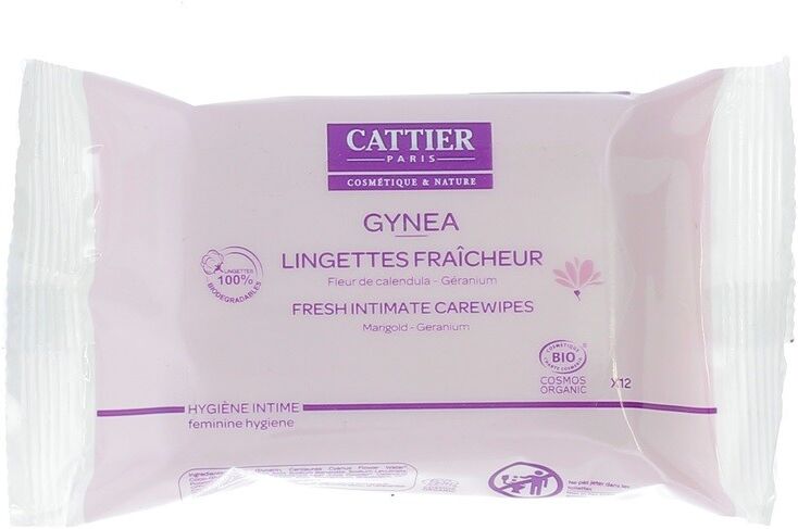 Cattier gynea lingettes fraîcheur toilette intime - 12 Lingettes Cattier gynea lingettes fraîcheur toilette intime - 12 Lingettes
