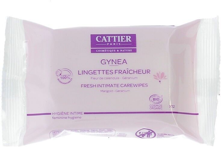 Cattier gynea lingettes fraîcheur toilette intime - 12 Lingettes