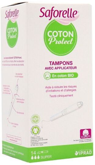 SAFORELLE Coton protect tampons Bio avec applicateurs SAFORELLE Coton protect tampons Bio avec applicateurs