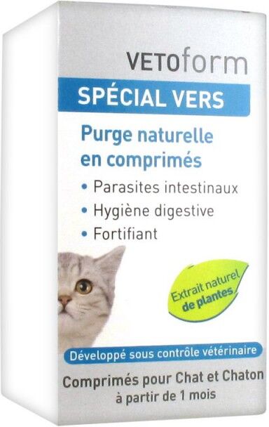 Vetoform Spécial Vers Chat et chaton 50 Comprimés Vetoform Spécial Vers Chat et chaton 50 Comprimés
