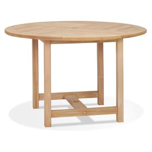 Alterego Table à diner ronde intérieur/extérieur 'MOUSTIK' en bois Teck naturel - Ø 120 cm - Publicité