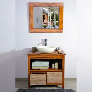 Saniteck Meuble et miroir de salle de bain en teck 85 - New Savanah