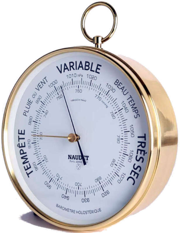 NAUDET Baromètre Luxe  cadran blanc diam. 165 mm NAUDET N-2-17-B NAUDET Baromètre Luxe  cadran blanc diam. 165 mm NAUDET N-2-17-B