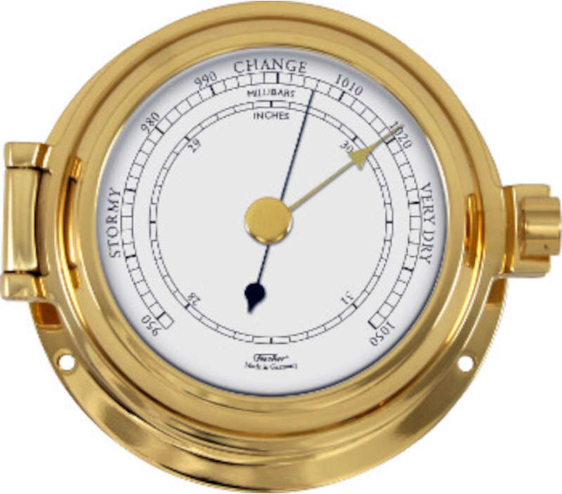 Fischer Baromètre  Marine massif ou Horloge  Diam: 115mm  (modèle Français) Fischer F-1502 Fischer Baromètre  Marine massif ou Horloge  Diam: 115mm  (modèle Français) Fischer F-1502