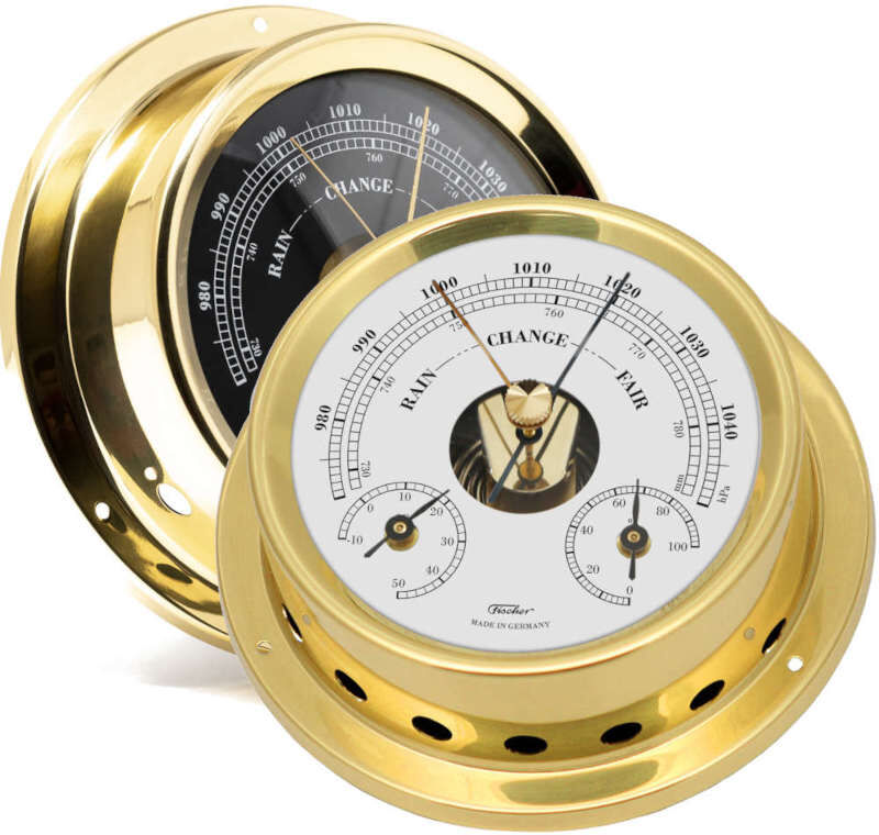 FISCHER Baromètre/Thermomètre/hygromètre  Marine Diam 125 mm  (modèle Français) FISCHER F-1508-BTH FISCHER Baromètre/Thermomètre/hygromètre  Marine Diam 125 mm  (modèle Français) FISCHER F-1508-BTH