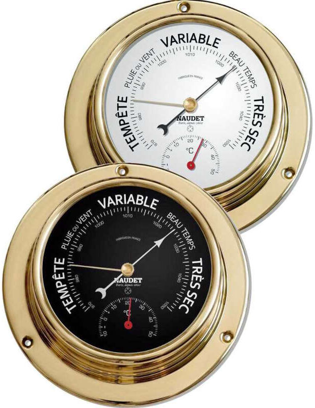 NAUDET Baromètre/Thermomètre Marine à collerette Diam.135mm NAUDET N-2-10-BTC NAUDET Baromètre/Thermomètre Marine à collerette Diam.135mm NAUDET N-2-10-BTC