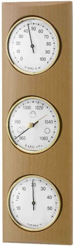TFA Baromètre Thermo Hygro  découpe design Teinte Acajou ou naturel TFA T201028 TFA Baromètre Thermo Hygro  découpe design Teinte Acajou ou naturel TFA T201028