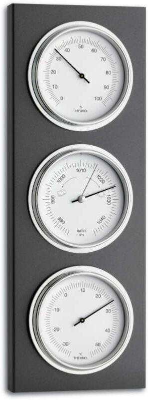 TFA Baromètre Thermo Hygro extérieur laquée gris TFA T202033 TFA Baromètre Thermo Hygro extérieur laquée gris TFA T202033