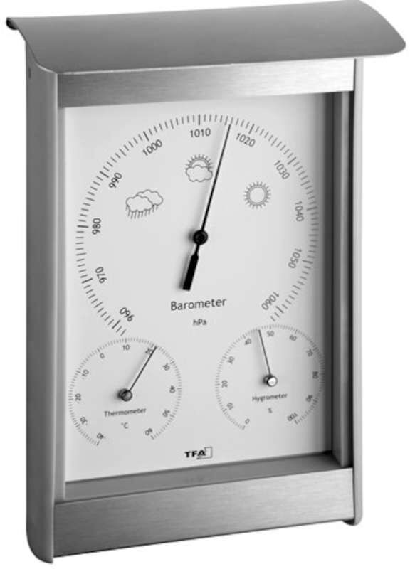 TFA Baromètre/Thermo/hygro d´extérieur Aluminium TFA T202045 TFA Baromètre/Thermo/hygro d´extérieur Aluminium TFA T202045