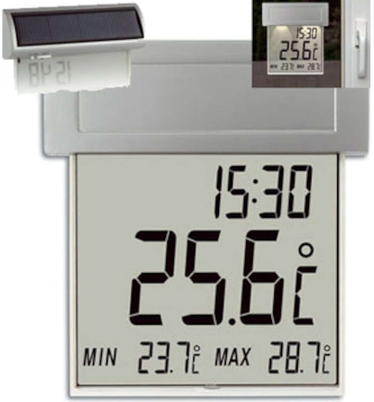 TFA Thermomètre extérieur affichage géant -VISION- avec heure et éclairage solaire TFA T301035 TFA Thermomètre extérieur affichage géant -VISION- avec heure et éclairage solaire TFA T301035