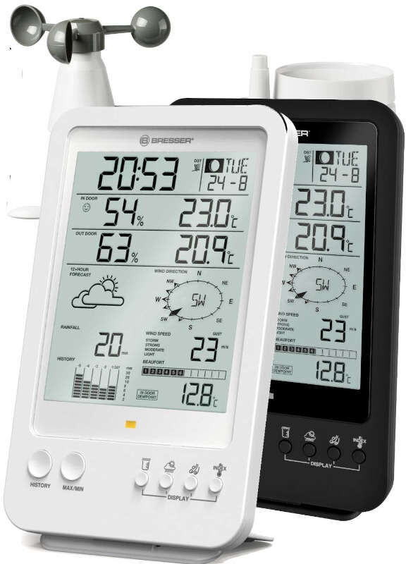 BRESSER Station Météo  Pro complète avec alarmes et capteur 5 en 1 (sans connexion PC) BRESSER NB700251X+6xLR6 BRESSER Station Météo  Pro complète avec alarmes et capteur 5 en 1 (sans connexion PC) BRESSER NB700251X+6xLR6