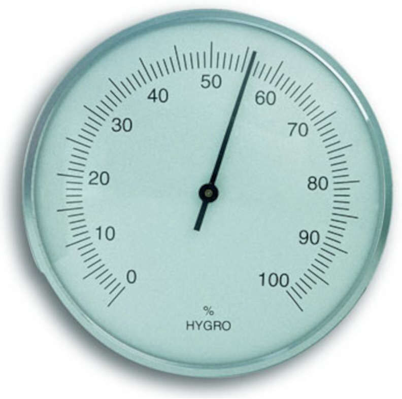 Hygromètre à encastrer Blanc lunette Argent diamètre 70 à 95  mm  °HBA Hygromètre à encastrer Blanc lunette Argent diamètre 70 à 95  mm  °HBA