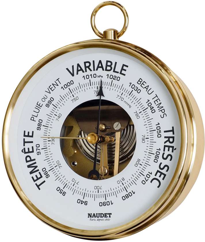 NAUDET Baromètre à Bélière Naudet Diam.125 mm NAUDET N-3-12-B NAUDET Baromètre à Bélière Naudet Diam.125 mm NAUDET N-3-12-B