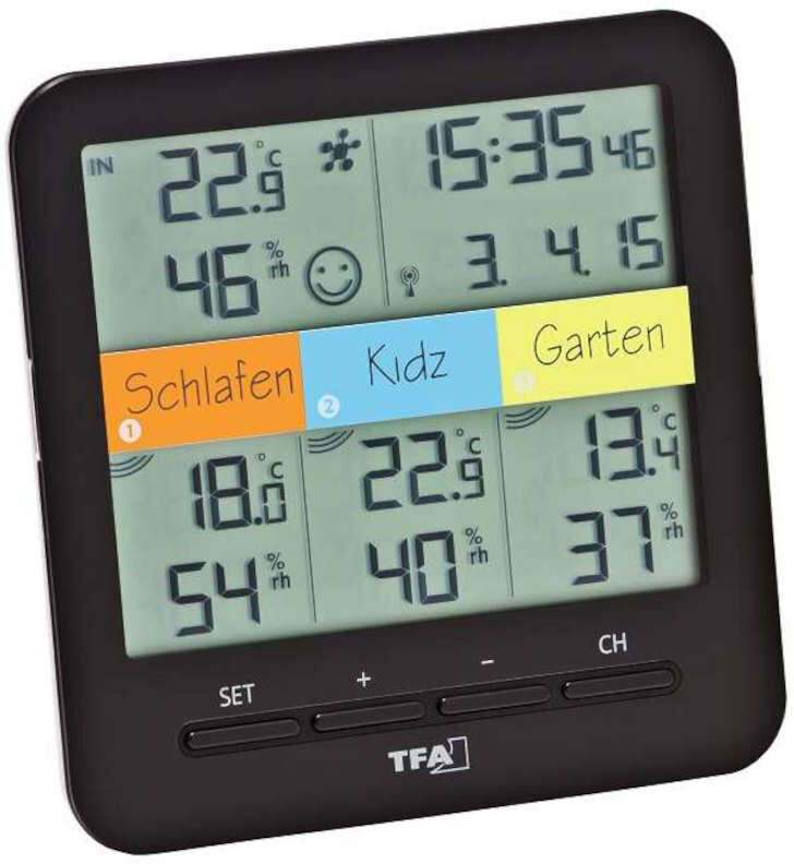 TFA Station  Thermomètre Hygromètre multi-zone compatible MOBILE-ALERTS WEATHERHUB TFA T303060+9-piles-LR6 TFA Station  Thermomètre Hygromètre multi-zone compatible MOBILE-ALERTS WEATHERHUB TFA T303060+9-piles-LR6