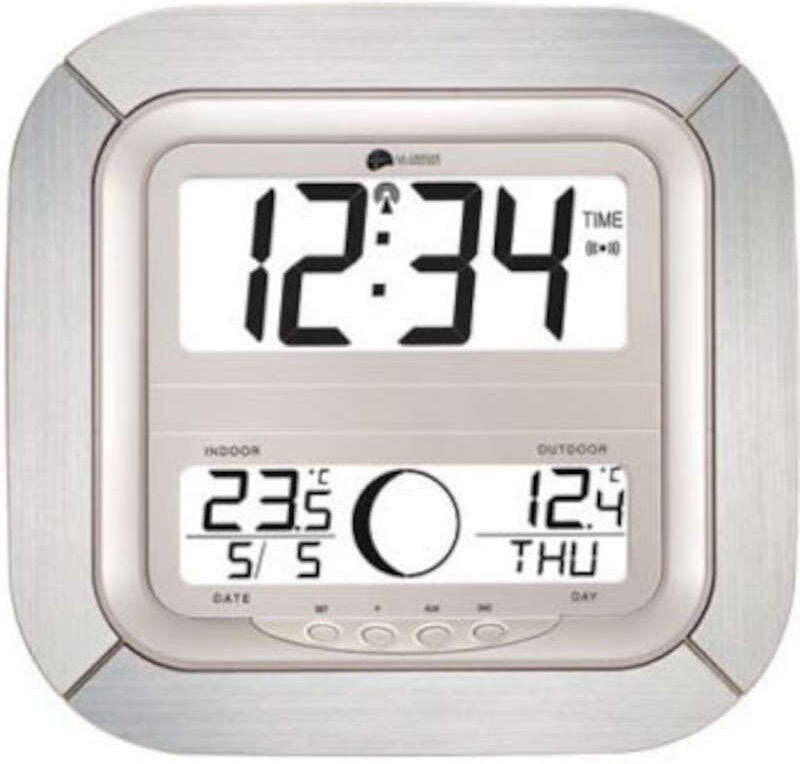LA CROSSE TECHNOLOGY Horloge murale radio-pilotée avec phases de lune et températures LA CROSSE TECHNOLOGY WS8418 Alu LA CROSSE TECHNOLOGY Horloge murale radio-pilotée avec phases de lune et températures LA CROSSE TECHNOLOGY WS8418 Alu
