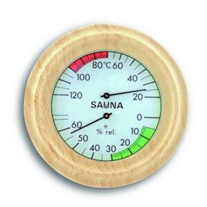 Hygrometre synthetique et Thermometre de sauna de precision TFA T-40.100x