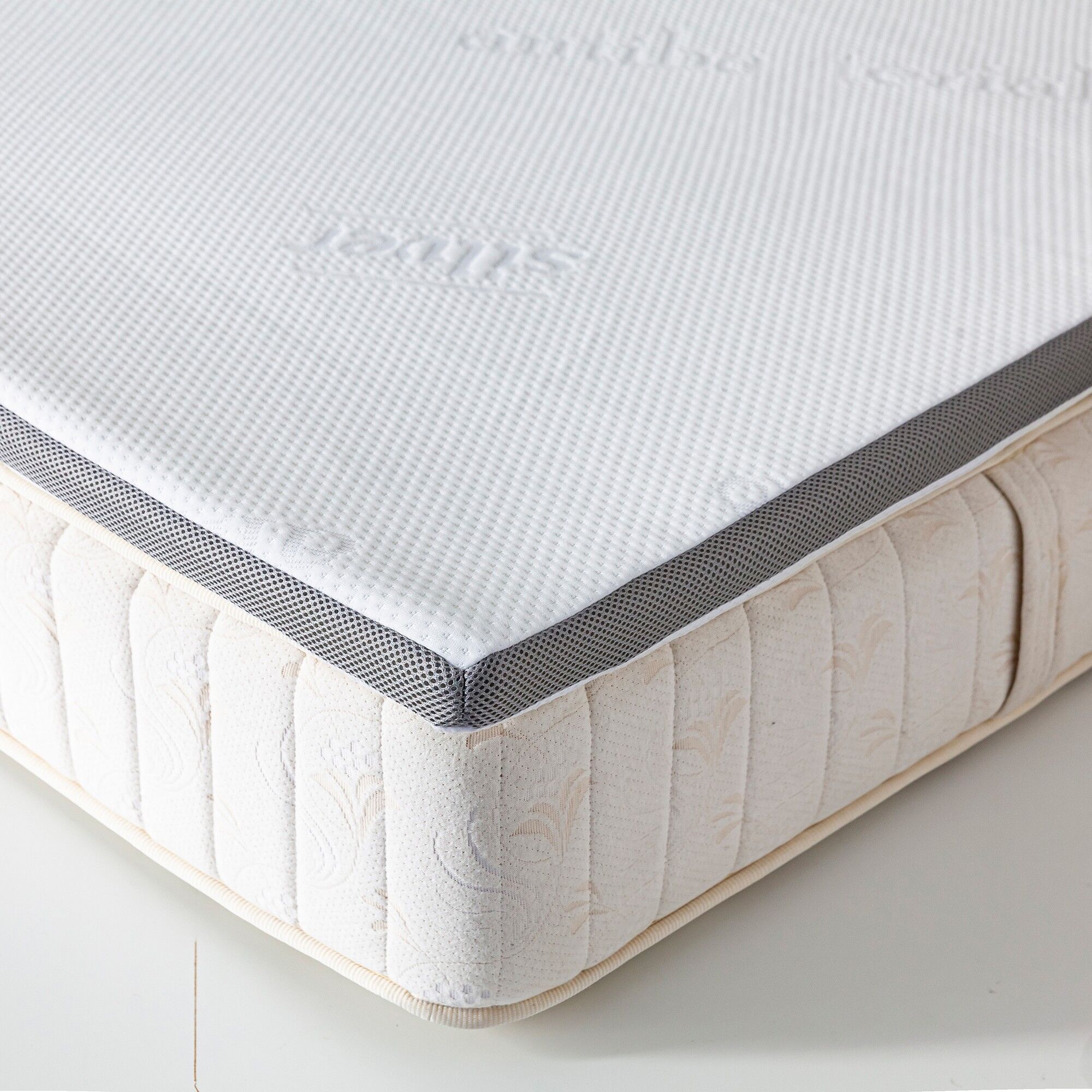 Surmatelas ions d'argent spécial bien-être - BlancheporteIl offre un confort supplémentaire pour remédier aux matelas trop fermes ou usagés. Son traitement antimicrobien aux ions d'argent assure naturellement un couchage sain. Ses plates-bandes ventilées 