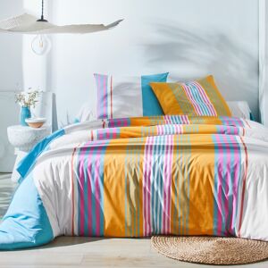 Colombine Linge de lit Détroit en coton imprimé rayures - Drap Plat 2 Personnesonnes : 270x300cm - Blanc - ColombineLe linge de lit Détroit de Colombine®, c'est toute une gamme en rayures contrastées qui mise sur des coloris chics et frais pour changer d'