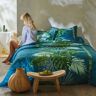 Linge de lit Cayenne en coton imprimé feuilles de palmiers - Drap Plat 1 Personneonne : 180x290cm - Vert - ColombineEvasion tropicale à l'horizon : se plonger dans la tendance jungle pour créer une bulle de nature autour de soi... Réalisez vos envies déco