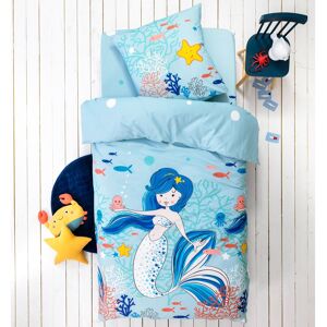 Colombine des petits Linge de lit enfant à motifs sirènes Doris 1 personne - coton - Taie D'oreiller Forme Sac : 65x65cm - Turquoise - Colombine Des PetitsSe rêver en sirène... Le linge de lit Doris de Colombine des Petits® s'apprête à enchanter les plus 