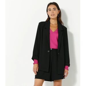 Blancheporte Veste blazer fluide manches longues - BlancheporteConfortable, allurée et stylée, la veste blazer est un indispensable du dressing, qui change de couleurs et de matière pour toujours vous plaire ! Avec une chemise, une robe, un pull fin,... e