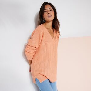 Blancheporte Pull tunique col V, maille anglaise - BlancheporteCoupe bien-être et maille ultra confort vont très bien ensemble... Ce pull tunique est idéal pour les soirées fraîches : il apporte toute sa douceur et juste ce qu'il faut de décontraction et 