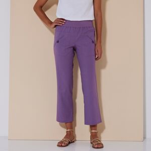 Pantalon coupe droite 7/8ème taille élastiquée, lin coton - BlancheporteUne coupe actuelle, une matière légère et facile à vivre pour ce pantalon ultra confortable, décliné dans une jolie palette de coloris de saison ! Vite enfilé, il sera parfait pour vo - Publicité