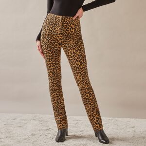 Pantalon droit stretch imprimé peau de bête - BlancheporteBesoin d'une touche d'originalité pour booster votre look ? Adoptez l'imprimé léopard, ultra tendance, sur ce pantalon à la coupe droite flatteuse quelle que soit votre morphologie ! Ajoutez-y un t - Publicité