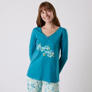 Blancheporte Tee-shirt pyjama manches longues imprimé placé 