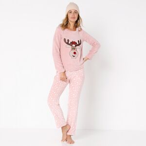 Pyjama manches longues maille polaire motif "renne" - BlancheporteAbordez en
