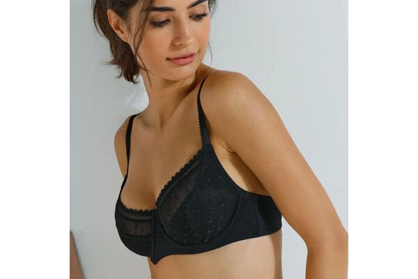 Soutien-gorge coton stretch et tulle plumetis Kalaoa - avec armatures