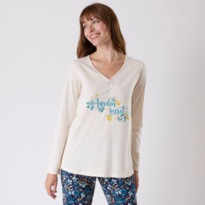 Blancheporte Tee-shirt pyjama manches longues imprimé placé "jardin secret" -