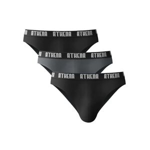 Athena Slip uni coton Basic Color - lot de 3 - 109/116 - Gris/noir - AthenaSlips en coton tout confort Basic Color d'ATHÉNA® pour un look impeccable et moderne au quotidien.2XLGris/noir