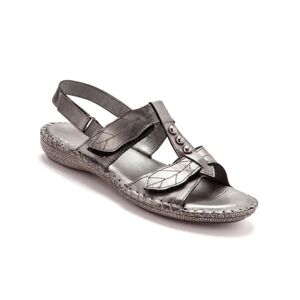 PédiConfort Sandales cuir gris - largeur confort - 41 - Gris - PédiconfortParmi les indispensables de la saison, des sandales en cuir tout confort et au style végétal très féminin ! Le plus Pédiconfort® : des pattes auto-agrippantes !41Gris