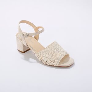 Blancheporte Sandales effet macramé à talon - BlancheporteLe style bohème s'invite à nos pieds pour le plus grand plaisir des fashionistas, avec cette paire de sandales effet macramé. Elle se veut élégante, raffinée et se décline dans des teintes absolume