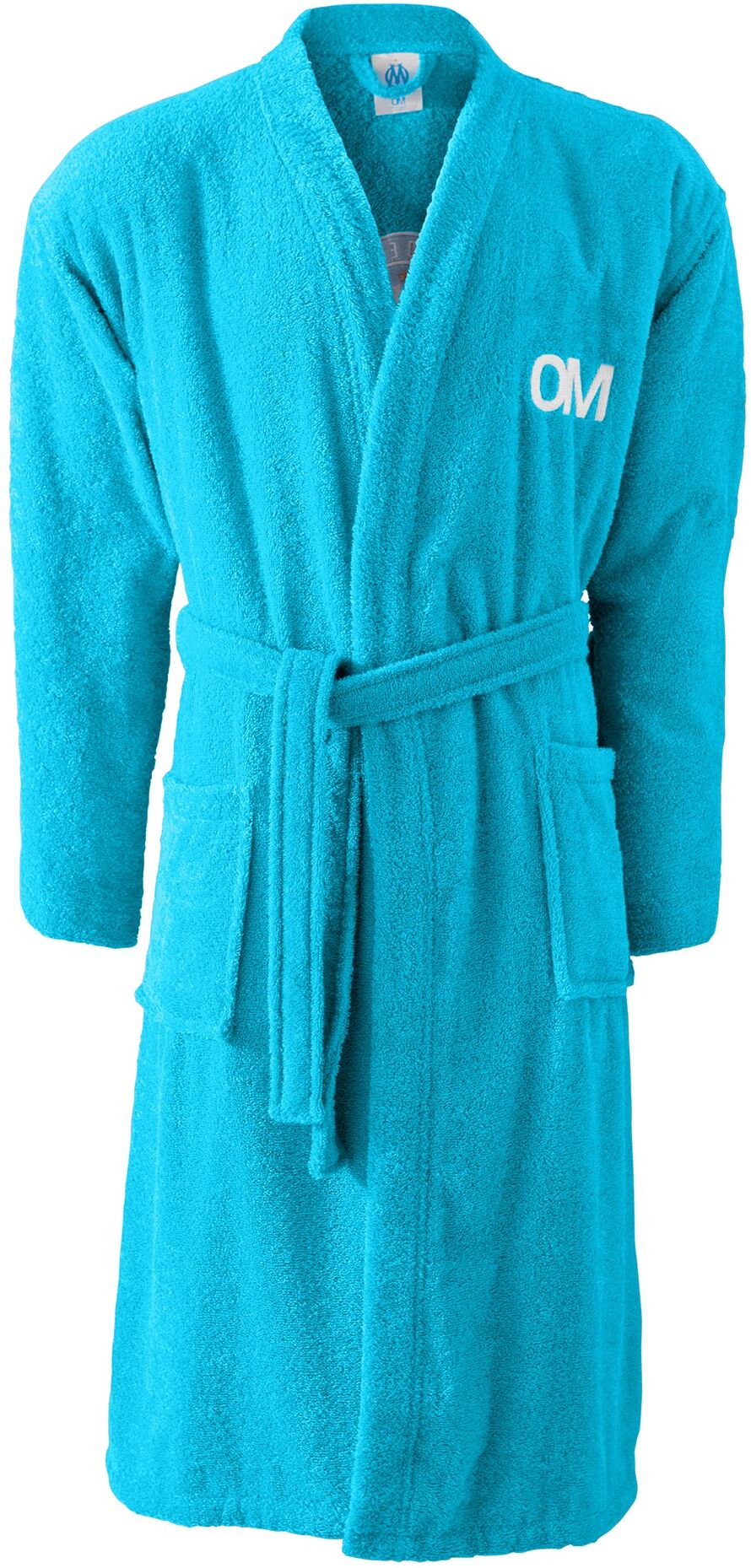 Peignoir adulte OM® col kimono, éponge - 34/36 - Bleu - OmFan du célèbre club de football marseillais ? Adoptez vite ce peignoir en éponge bouclette ! Idéal pour votre sortie de bain, il se distinguera par sa qualité, sa douceur, et son confort. A (s')off