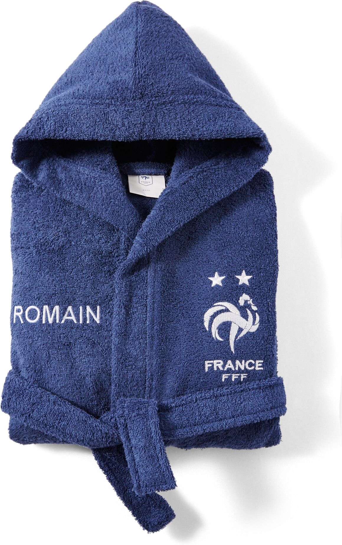 Peignoir de bain enfant FFF® personnalisable - 10/12 Ans - Bleu - FffLe peignoir qui plaira à coup sûr aux petits joueurs de football ! Sous licence officielle FFF®, il affiche le logo de l'Equipe de France et surtout 2 étoiles à la poitrine. Il n'y a plu