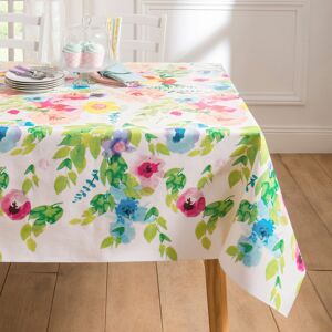 Blancheporte Nappe toile cirée imprimée fleurs - BlancheporteOn aime particulièrement son imprimé flleuri qui célèbre la nature... Facilité d'entretien garantie avec cette toile cirée grâce à sa surface imperméable !Nappe ronde : diam 140cmBlanc