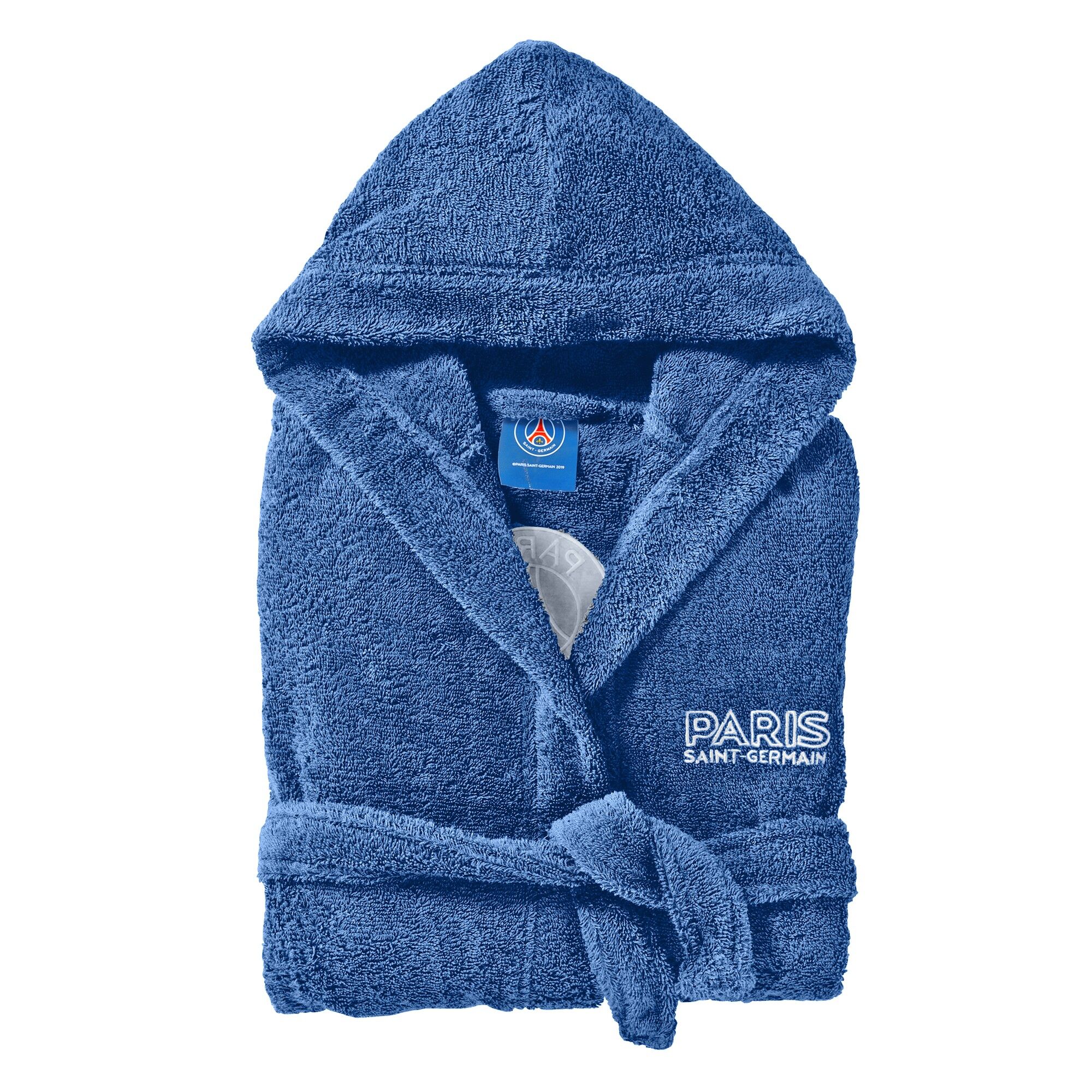 PSG Peignoir enfant PSG® - 10/12 Ans - Bleu - PsgVotre enfant est supporter du célèbre club de foot parisien ? Faites-lui plaisir avec ce peignoir PSG® en éponge bouclette. Idéal en sortie de bain, il se distinguera par sa qualité et le bien-être qu'il procure !10/12 ansBleu