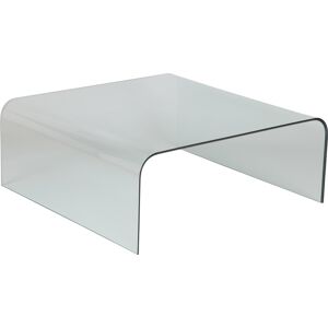 Destock Meubles Table basse design carré en verre trempé courbé - Publicité