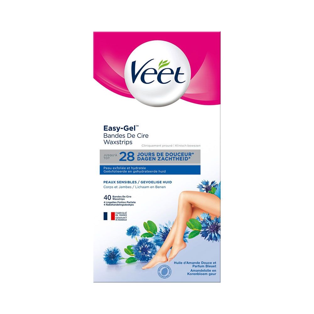 Veet Bandes de Cire Froide Peaux Sensibles